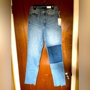 Brand New Size 2 Two Organic Cotton Denim Jeans Super High Rise Straight Leg